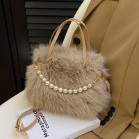Bolso de Felpa DICHOS, Nuevo y Lindo, para Mujer, Moderno y Versátil, con Cadena de Perlas, Tipo Bandolera