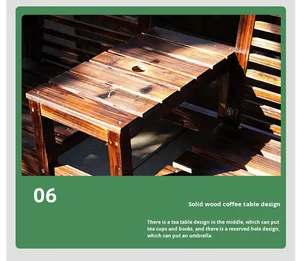 Moderna Sedia da <span class=keywords><strong>Giardino</strong></span> <span class=keywords><strong>in</strong></span> <span class=keywords><strong>Legno</strong></span> a 2 Posti per Esterni - Product Image 6