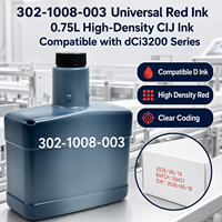 Encre rouge universelle de remplacement C q302-1008-003 0,75 L pour imprimante à jet d'encre continu série qCi3200, encre rouge industrielle de qualité supérieure