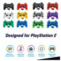 Manette de jeu P2 sans fil 2,4 G avec double vibration, couleur transparente, boutons flocon de neige