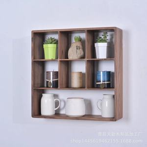 Estante de exhibición de madera maciza antigua, estante para teteras, estantería de pared de varios niveles, estantería de madera para cajas sorpresa de adornos. - Product Image 5