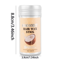 Cire coiffante à la noix de coco longue tenue 24h, anti-frisottis, contrôle des bords, pour tous types de cheveux