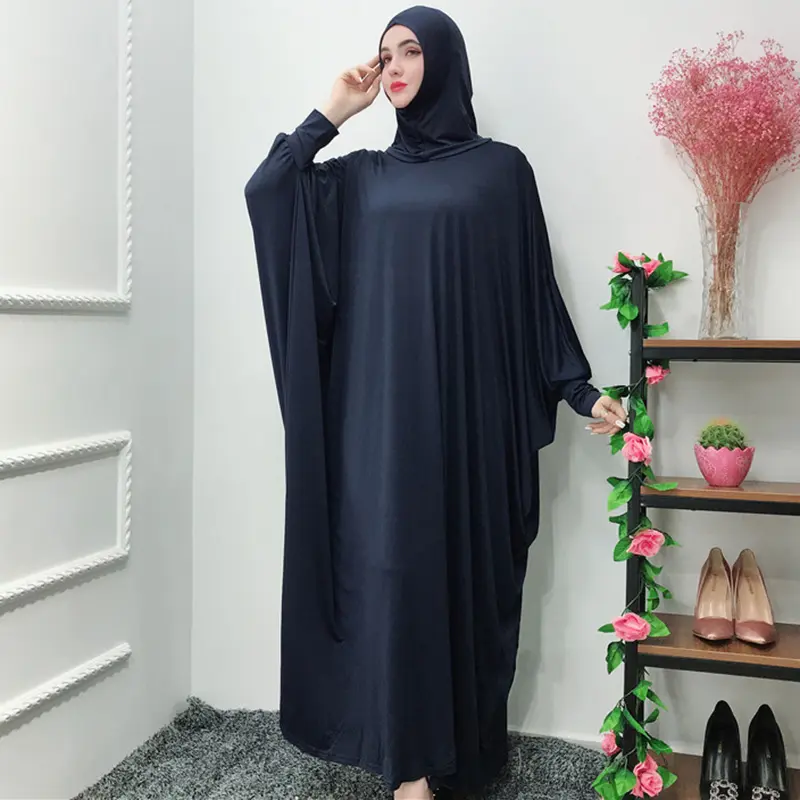 Simple Wholesale Muslim Women Prayer Jilbab Middle East Islamic Long Dress Modest Khimar Hijab Abaya