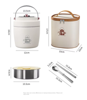 Bunte 304 Edelstahl 1,3L Doppelwandige Isolierte Lunchbox mit 12-Stunden-Isolierung für Essen zum Mitnehmen Tiffin-Box