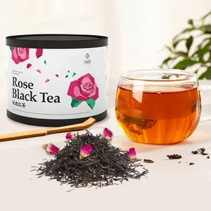 Hot Sale 2024 Dried Flower Fruit Tea Bag Flavored Rose Black Tea 80g/tin Skin Whitening Clean Stomach Hot Iced Tea Bag Both