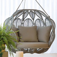 Jardim ao ar livre Varanda Swing Chair Assento Corda tecida de alumínio Balançando Basket Villa Courtyard Waterproof Hanging Hammock