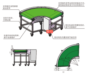 Liangzo 90 Graden/180 Graden Draaiende Riem Transportband Tassen Items Bewegende Band - Product Image 2