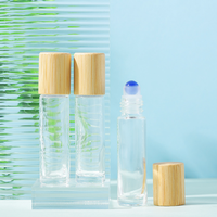 Nouvelle série d'huiles essentielles aiguille pierre naturelle minimaliste en verre transparent bouteilles en rouleau mini bouteille à rouleau transparent polygonal portable