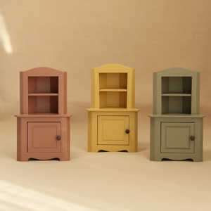 Miniature pour maison de poupée : Meuble vitrine d'angle en forme d'arche, présentoir pour aliments, <span class=keywords><strong>pain</strong></span>, gâteaux, sandwichs, plantes, avec bouton décoratif, ornement, cadeau - Product Image 1
