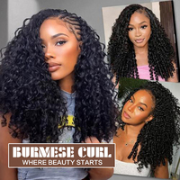 Extensions de cheveux synthétiques Julianna Protein Fibra Bio Fiber Seamless Deep Wave Burmese Curly Crochet Hair Extensions Boho Box Braiding