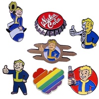 Pin Enamel Bertema Game Kustom, Bros Logam dengan Teknik Pengecoran untuk Hadiah Penggemar Cosplay