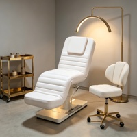 Table de massage électrique à 3 moteurs, lit de beauté réglable en hauteur, mobilier de salon, lit de spa inclinable pour esthéticienne
