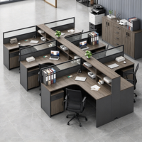 Bureau de travail de style simple pour employés, poste de travail de bureau sur mesure avec armoire de rangement pour l'aménagement des espaces de travail en entreprise