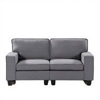 Canapé Redde Boo |   Canapé deux places carré pliable en tissu capitonné avec pieds en bois, design moderne, idéal pour villa, appartement, hôtel, fabriqué en Chine