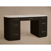 Bureau moderne minimaliste avec base en bois massif et grand plateau en marbre