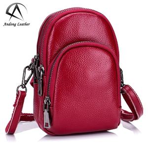 Bolso Bandolera Andong para Mujer, de Cuero Vacuno Genuino, con Bolsillo Redondo Pequeño para Teléfono, a la Moda - Product Image 1