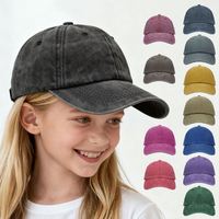 Casquette de baseball rétro vintage en coton lavé pour enfants, personnalisable OEM/ODM, pour garçons et filles, vente en gros