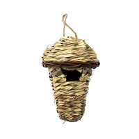 Cabane à oiseaux en osier naturel pour l'extérieur avec motif animal pour nid de colibri