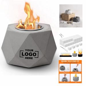 Chimenea Pequeña de Escritorio, Calentador de Alcohol con Fuego Real, Diseño de Diamante, Creativa, para Interiores y Exteriores, Oficina - Product Image 1