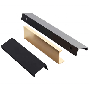 Black Aluminum Alloy Cabinet <strong>Door</strong> Handle with Anti Fingerprint Coating for Modern Kitchen Bathroom Drawer Pull 128mm Hole - Product Image 2