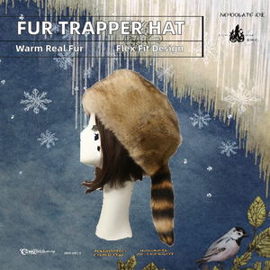 قبعة شتوية من فرو الراكون الصناعي عالية الجودة مع ذيل قبعات دافئة أنيقة للنساء للعمل والسفر - Product Image 5