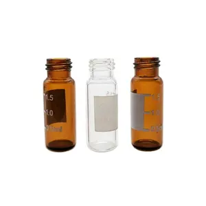 Amber vida dişi otomatik örnekleyici şişeleri 4ml açık flakon üzerinde nokta ScrewCaps silikon/ptfe bağlı Septa