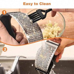 Professional Ginger Garlic Crusher Kitchen Tool Stainless Steel Garlic Press Manual Mincer Chopping Garlic Tools - Product Image 2