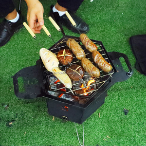 Barbecue Portable pliable en acier inoxydable/acier au carbone, Barbecue sans fumée, Barbecue <span class=keywords><strong>Kebab</strong></span>, charbon de bois, grilles de Camping - Product Image 6