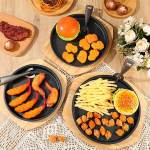 Ristorante giapponese cucina BBQ grigliare bistecca rotonda sfrigolante padella calda Set di piastra Fajita <span class=keywords><strong>in</strong></span> <span class=keywords><strong>ghisa</strong></span> con Base <span class=keywords><strong>in</strong></span> legno - Product Image 6