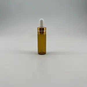 Embalaje cosmético de lujo1ml2ml3ml4ml5ml Mini botellas de vidrio ámbar transparente Botella de aceites esenciales con cuentagotas de vidrio dorado 12/410 AL