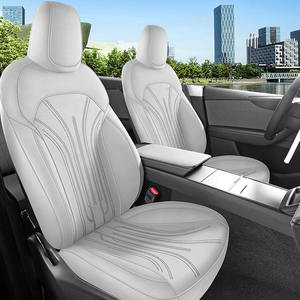 Housses de siège auto sur mesure spécifiques pour Tesla Model Y Juniper 2025 2026, coussin de siège en daim semi-couvrant pour 5 places - Product Image 1