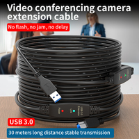 Cable de Impresora USB 3.0 DFX de 20 m, Cable Extensor Activo Negro Tipo A a B Macho con 2 Amplificadores para Escáner Industrial