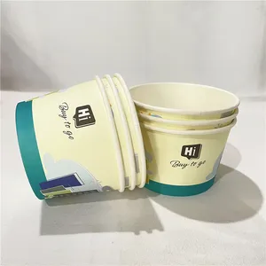 Vaso de papel para helado de doble PE, tarrina para helado de 500ml, vaso de papel para helado desechable de 1000ml