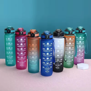 Borraccia da Acqua a Forma di Orso Portatile da 1000 ml con Scala a Indicatore Orario Sfumato, Personalizzabile all'Ingrosso per Scuola, Bambini e Sport all'Aperto - Product Image 1