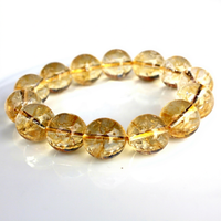 Bracelet extensible en citrine naturelle, perles rondes facettées de 8 mm, pierre précieuse dorée, cristal de guérison, unisexe, chakra, richesse, cadeau