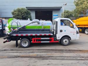 6 Wheel Dongfeng 3CBM Septic Vacuum Truck, Small Body Can Enter Basement, Professional Septic Tank Cleaning Equipment For Sale - Product Image 2