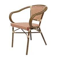 Ensemble de meubles de patio de chaises de café de bistrot en aluminium empilables de restaurant de jardin extérieur français de qualité commerciale