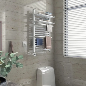 Radiateur de salle de bain électrique en acier 400*800 avec étagères, petit bac de rangement multi-niveaux - Product Image 4