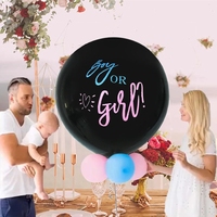 Ballon géant en latex noir de 36 pouces avec confettis - Durable et écologique pour Noël, les baby showers, Halloween, les fêtes de remise de diplômes
