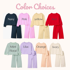 Conjunto de Sudadera Festoneada para Bebé al por Mayor, Atuendo Personalizado con Nombre Bordado y Lazo, Conjunto de Descanso para Bebé, Camisetas y Pantalones para Niña <span class=keywords><strong>2026</strong></span> - Product Image 5