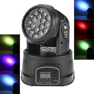 18*3W RGB 3 in 1 LED Mini Move Head Wash Light DMX Control Stage Effect Beam Lighting