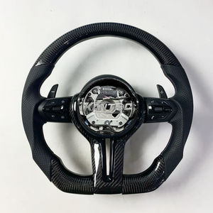 <span class=keywords><strong>Volante</strong></span> Deportivo de Fibra de Carbono Real con LED para <span class=keywords><strong>BMW</strong></span> M3 M5 Serie 3 Serie 5 F10 F20 F30 F31 F32, Color Rojo Carbono - Product Image 5