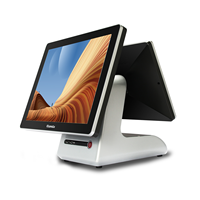 Machine de point de vente Elanda durable à double écran à deux côtés 15 pouces Windows Point de vente POS PC tout en un systèmes de caisse enregistreuse POS