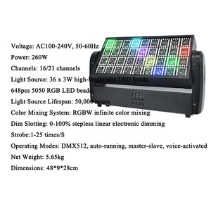 Feiyue DMX512 36x3W + 648x0.3W RGBW tête mobile lumière stroboscopique Pixel matrice IP33 évalué en aluminium scène/barre/éclairage <span class=keywords><strong>d</strong></span>'événement - Product Image 3
