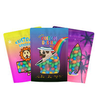 Sachet refermable holographique personnalisé pour bonbons et aliments, imprimé, en Mylar, anti-odeur, 1 g, 3,5 g, 14 g, 1 once