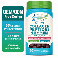 Gummies de collagène en peptides, fabrication sous marque privée OEM ODM, emballage personnalisé, vente en gros, certifiés multiples