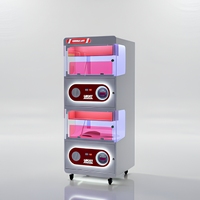 Machine de jeu d'arcade à grue personnalisable à monnayeur, interface anglaise, en métal, acrylique et plastique, avec lumières clignotantes, pour usage intérieur