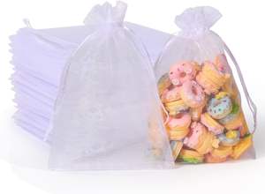 10x15cm personalizzato trasparente di grandi dimensioni borsa <span class=keywords><strong>Organza</strong></span> 50 pz gioielli braccialetto profumo natale caramelle materiali da imballaggio - Product Image 2