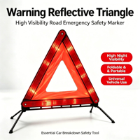 Triangle de signalisation réfléchissant à haute intensité en plastique prismatique, portable et pliable, outils de sécurité routière d'urgence pour voiture, sans signal sonore