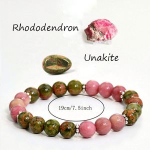 Bracelet en pierre naturelle avec perles de verre colorées, style exclusif viral des réseaux sociaux, fabrication sur mesure, pour la force intérieure - Product Image 3